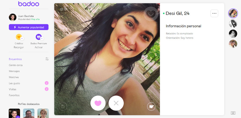 calidad de los perfiles en badoo