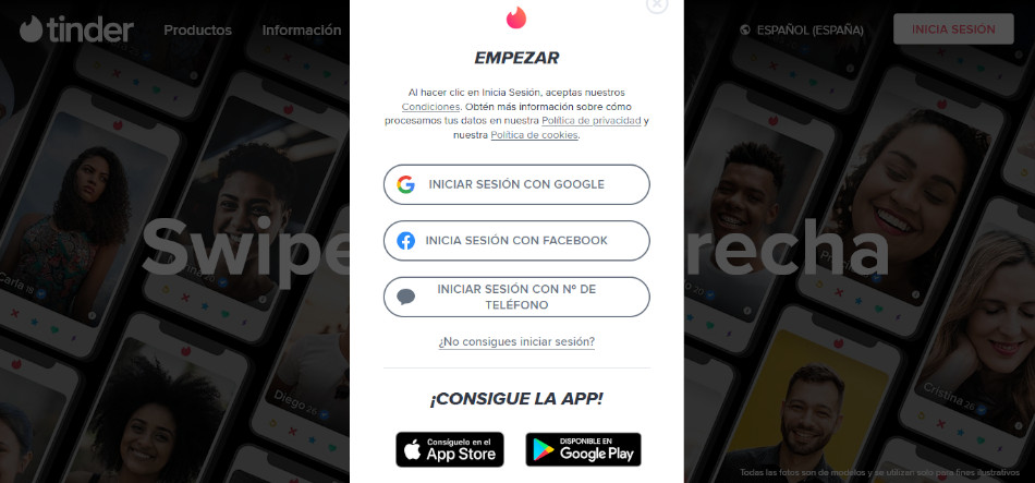 como registrarse en tinder
